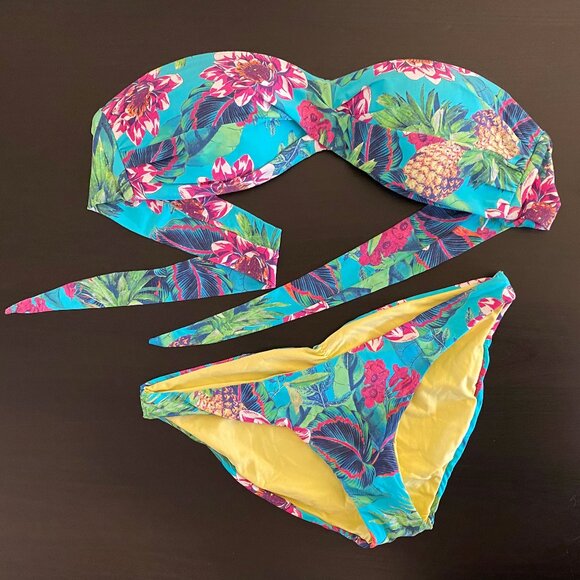 PILYQ tie-back tropical two-piece bikini - Picture 1 of 6